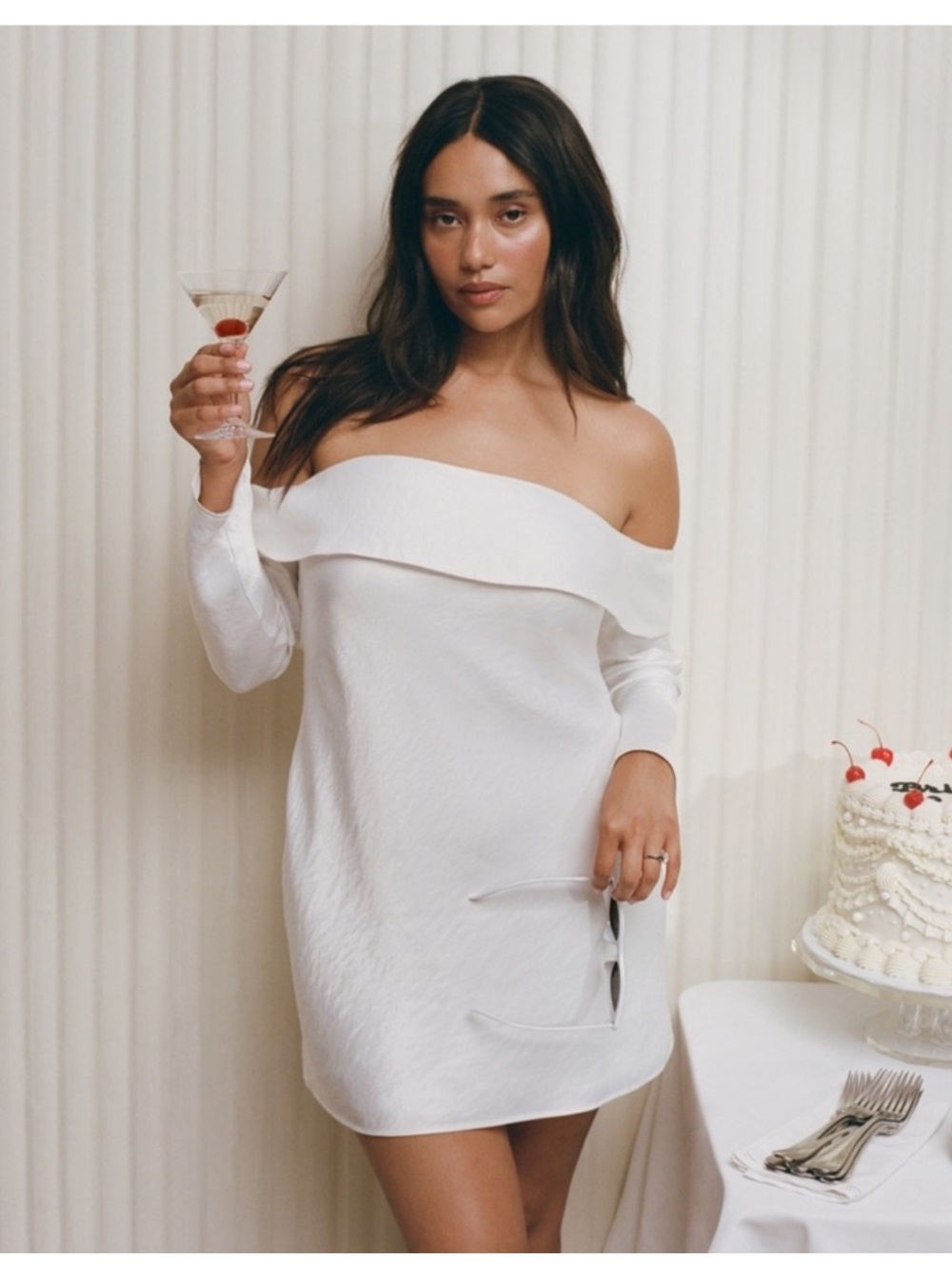 NWT Abercrombie & Fitch Off the Shoulder Mini White Dress